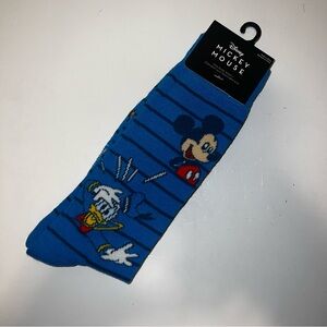 🧦 🛍️ 5/$20 - Disney Mickey Mouse, Goofy & Donald Duck Blue Striped Crew Socks